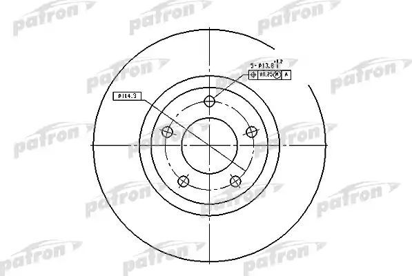 Тормозной диск Patron передний для Mazda 5 II (CW) 2010-2015. Артикул PBD4385