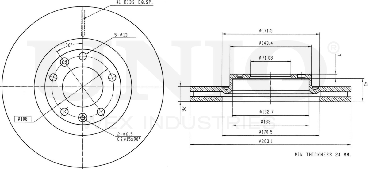 Диск тормозной (Unio). Артикул BRD-20401