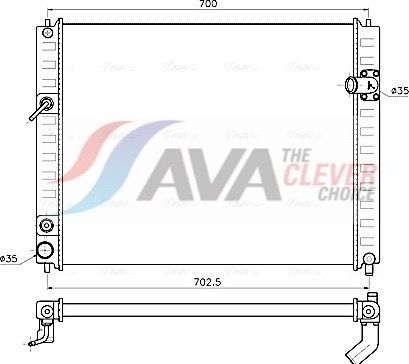 Радиатор охлаждения двигателя AVA. Артикул DN2482