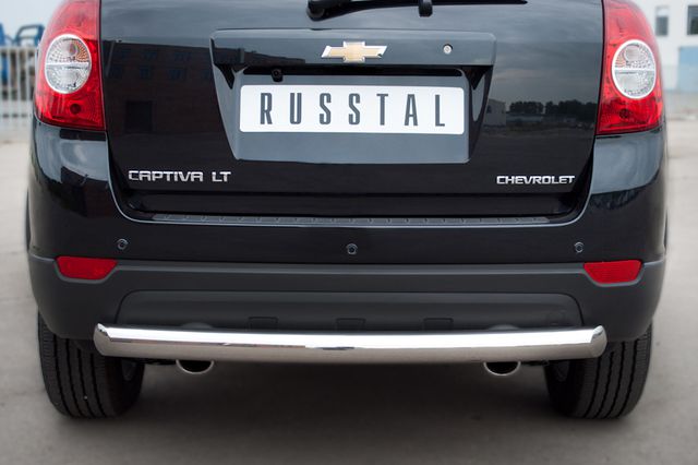 Защита RusStal заднего бампера d76 (дуга) для Chevrolet Captiva 2012-2013. Артикул CHCZ-000834