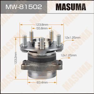 Ступичный подшипник (комплект) Masuma задний для Subaru XV I 2012-2017. Артикул MW-81502