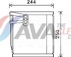 Испаритель кондиционера AVA (алюминий) для Kia Picanto II 2011-2017. Артикул KAV199