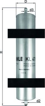 Топливный фильтр Mahle. Артикул KL 478