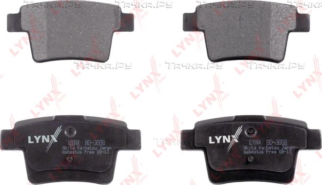 Тормозные колодки LYNXauto задние для Geely Emgrand EC8 2010-2017. Артикул BD-3008