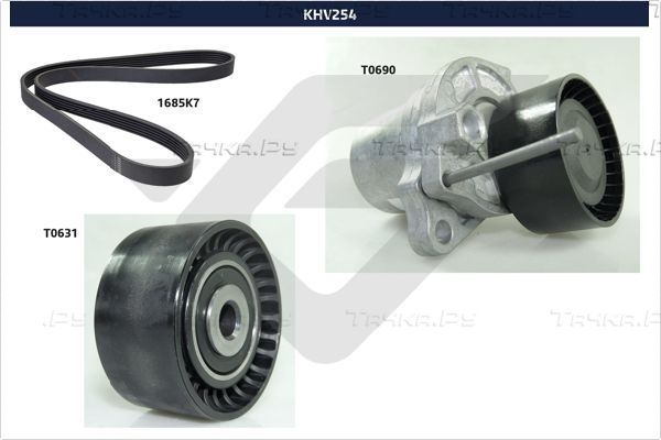 Приводной ремень поликлиновой с роликами (комплект) Hutchinson для Renault Trafic III 2014-2026. Артикул KHV 254