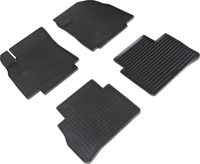 Коврики резиновые Seintex с узором сетка для салона Nissan Tiida C11 2004-2014. Артикул 00633