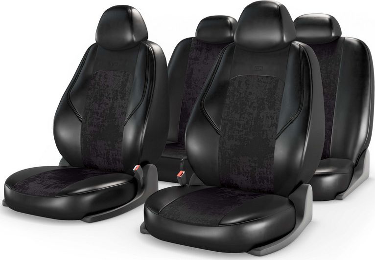 Накидки универсальные CarFashion Ranger Zamsha для авто, цвет Черный/Черный/Черный. Артикул 11225