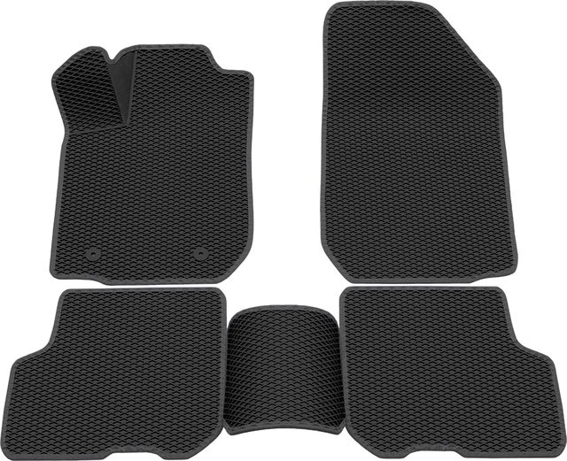 Коврики Rezkon 3D EVA Ромб резиновые для салона Renault Logan II 2013-2018 Серый кант. Артикул 9229015202