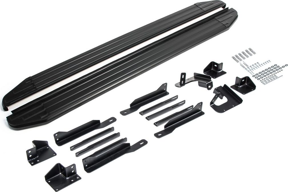 Пороги на автомобиль "Premium-Black" Rival для Kia Sorento IV поколение 2020-2026. Артикул A180ALB.2313.2