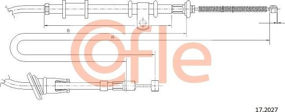 Трос ручника (тросик ручного тормоза) Cofle задний правый для Mitsubishi Lancer VII 1995-2003. Артикул 92.17.2027
