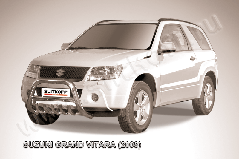 Кенгурятник Slitkoff d76 низкий с защитой картера для Suzuki Grand Vitara III 3-дв. 2008-2012. Артикул SGV3D08001