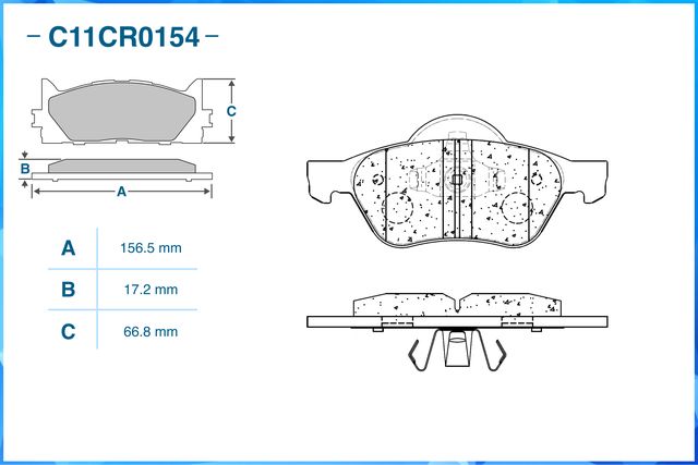 Колодки тормозные передние (Low Metallic) (Cworks). Артикул C11CR0154