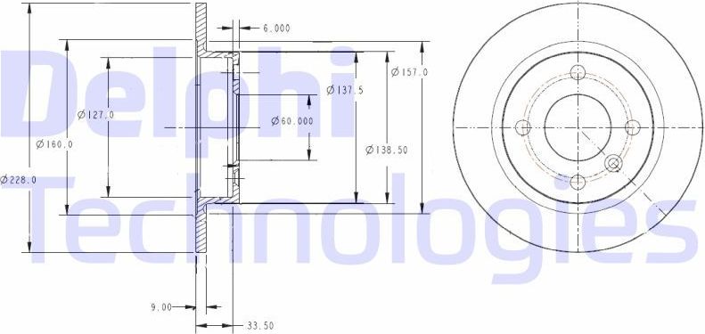 Тормозной диск Delphi. Артикул BG2732