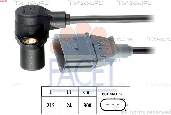 Датчик положения коленвала Facet Made in Italy - OE Equivalent для Audi A3 I (8L) 1996-2003. Артикул 9.0241
