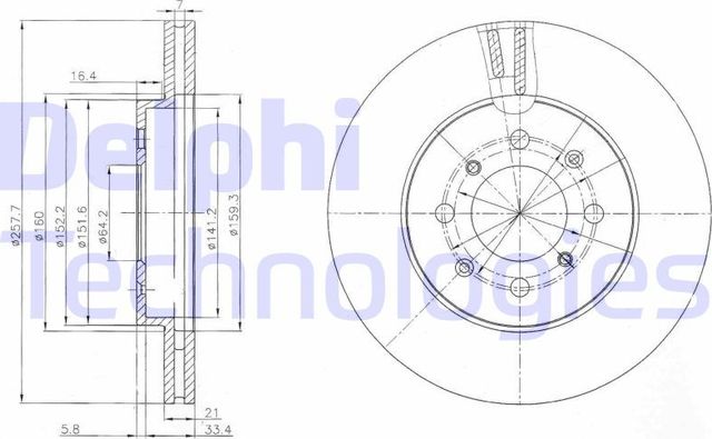 Тормозной диск Delphi. Артикул BG4148
