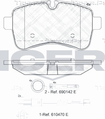 Тормозные колодки Icer задние для IVECO Daily V 2011-2014. Артикул 141837-203