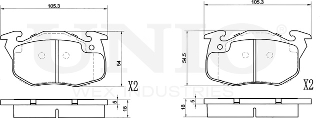 Колодки тормозные дисковые, комплект (Unio). Артикул BRP-20206