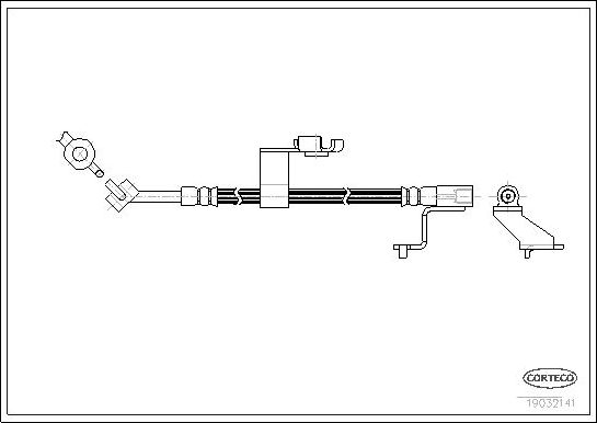 Тормозной шланг Corteco передний правый для Ford Escort V 1990-2000. Артикул 19032141