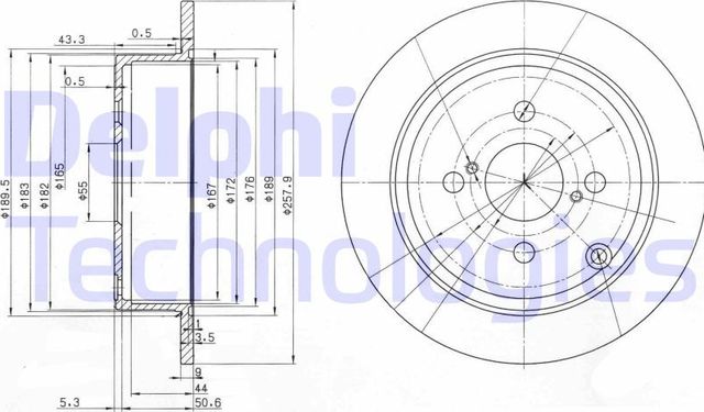 Тормозной диск Delphi. Артикул BG3889