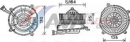 Вентилятор, мотор печки (отопителя) салона AVA. Артикул MS8651
