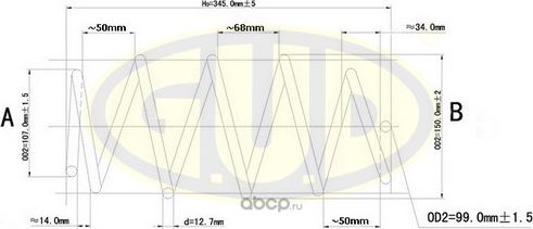 Пружина подвески G.U.D.. Артикул GCS085711