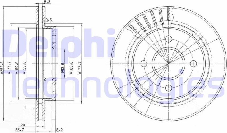 Тормозной диск Delphi. Артикул BG2700