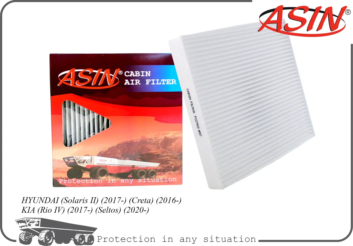 Фильтр салонный (Asin). Артикул ASINFC2753