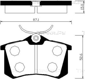 Тормозные колодки HSB задние для Peugeot 405 1992-1996. Артикул HP3010