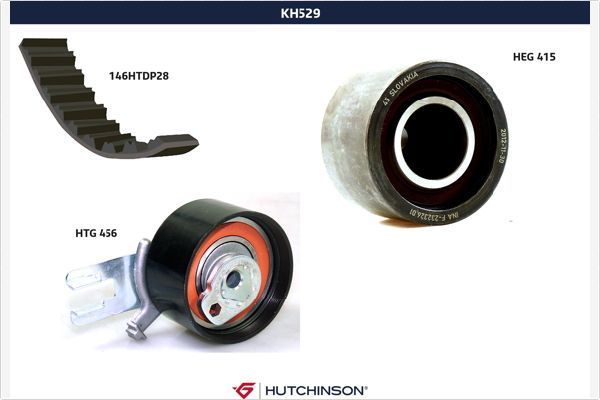 Ремень ГРМ с роликами (комплект) Hutchinson для Volvo XC90 I 2002-2006. Артикул KH 529