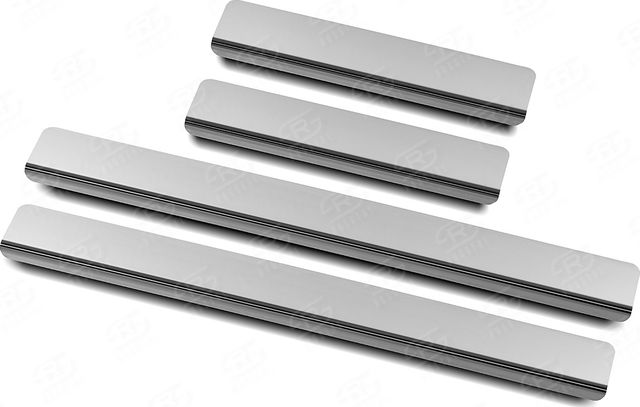 Накладки RusStal на пороги (лист нерж. зеркальный) для Kia Cerato IV 2018-2026. Артикул KICER18-01