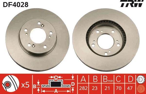 Тормозной диск TRW. Артикул DF4028