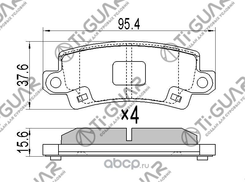 Тормозные колодки TG-8057/PN1827* TiGUAR (TI-Guar). Артикул TG8057
