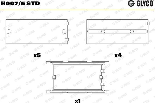 Вкладыши коренные Glyco для BMW 5 III (E34) 1989-1996. Артикул H007/5 STD