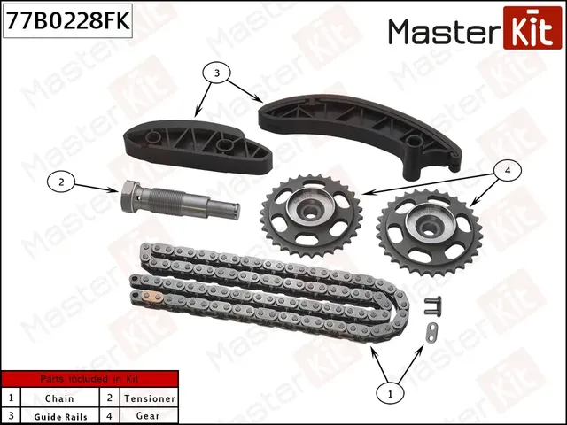 Комплект цепи MB W246/W204/W212 (Master KIT) Master KIT. Артикул 77B0228FK