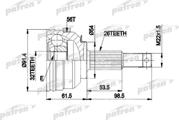 Шрус наружный (граната) Patron. Артикул PCV9529