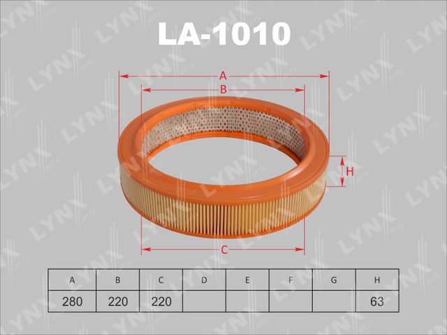 Воздушный фильтр LYNXauto для SEAT Inca I 1995-2003. Артикул LA-1010