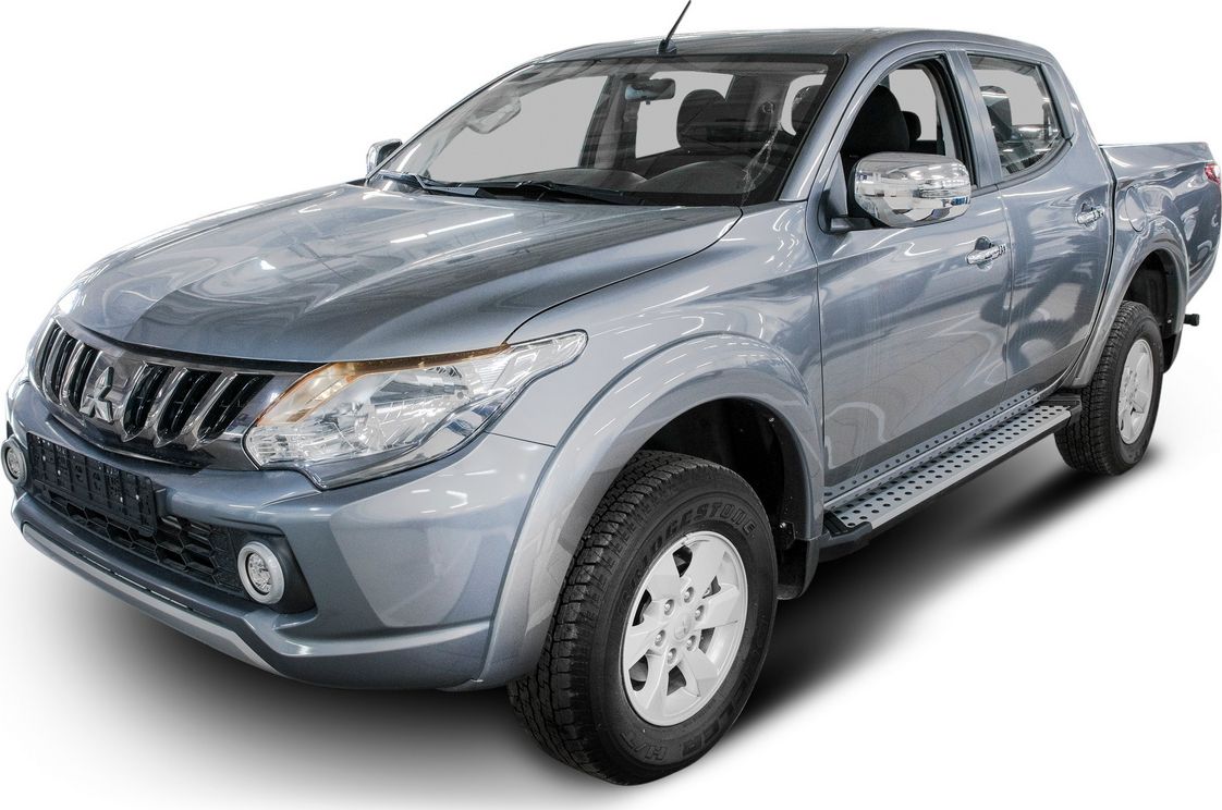 Пороги алюминиевые Rival Bmw-Style круг для Mitsubishi L200 IV 2006-2015. Артикул D193AL.4003.1