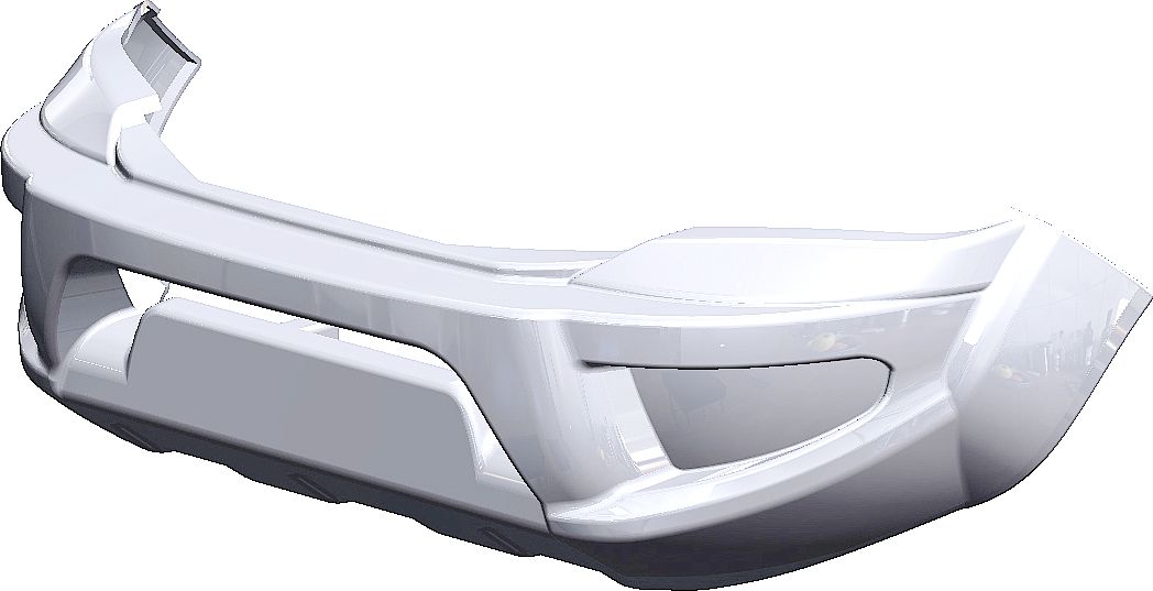 Бампер силовой передний АВС-Дизайн для Toyota Hilux Revo 2015-07.2018. БАЗОВЫЙ, без оптики, белый. Артикул ABC.TOHIL.FB.06W