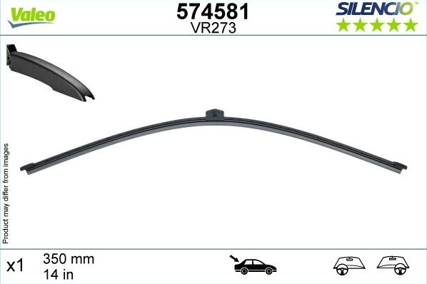 Щетка стеклоочистителя (дворник) Valeo Silencio. Артикул 574581