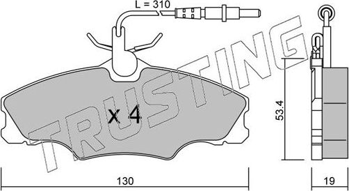 Тормозные колодки Trusting. Артикул 222.0