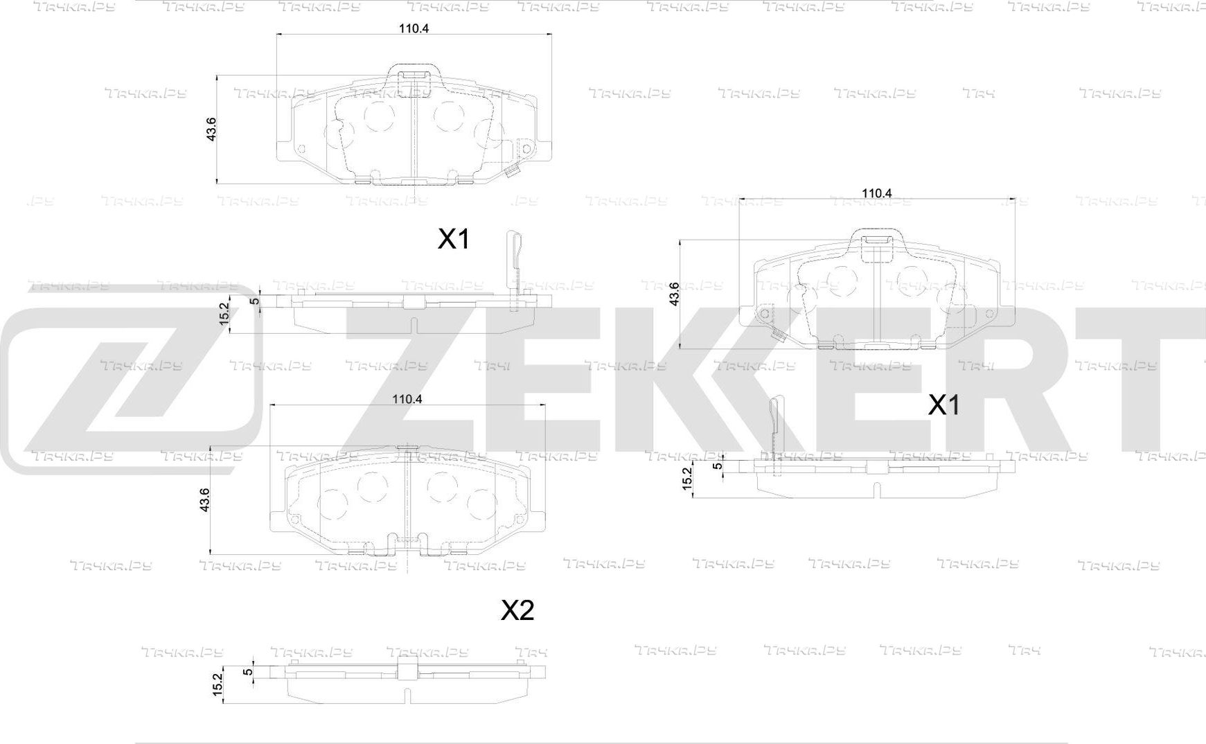Тормозные колодки Zekkert. Артикул BS-1424