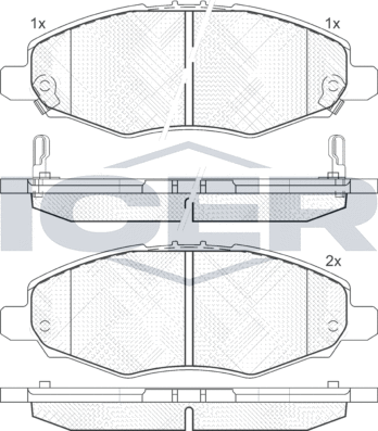 Тормозные колодки Icer передние для Toyota Hilux VI 2001-2005. Артикул 181867
