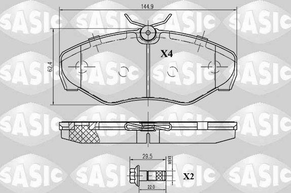 Тормозные колодки Sasic передние для Renault Trafic II 2001-2014. Артикул 6214007