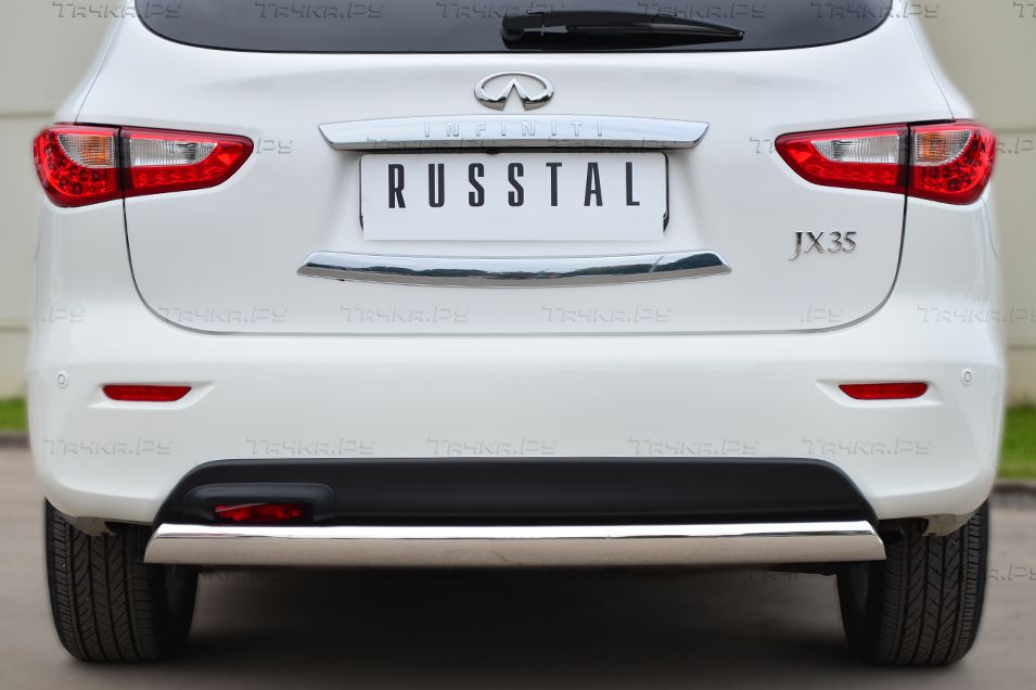 Защита RusStal заднего бампера d75х42 (дуга) для Infiniti JX 35 2013-2026. Артикул JXZ-001466