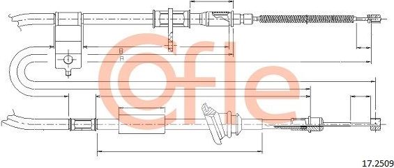 Трос ручника (тросик ручного тормоза) Cofle. Артикул 92.17.2509