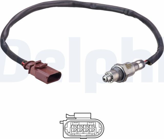 Лямбда-зонд (кислородный датчик) Delphi для Audi A3 III (8V) 2014-2026. Артикул ES21155-12B1