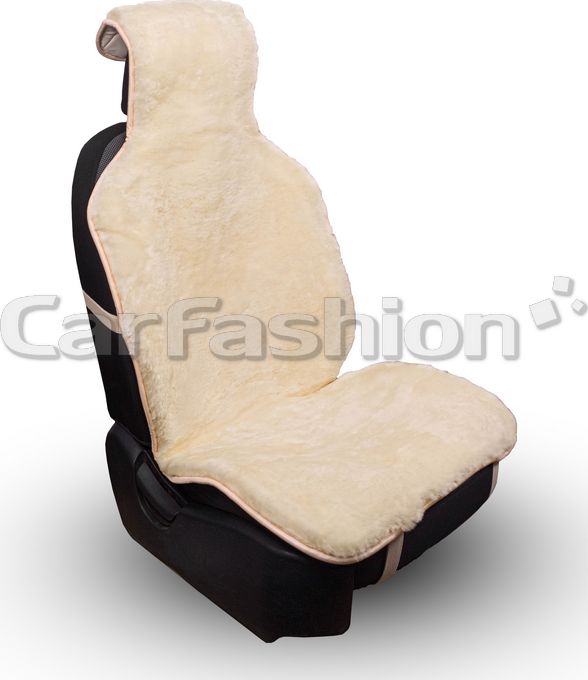 Накидки универсальные CarFashion Lama Front из натурального меха на передние сидения авто (2 шт.), цвет Белый. Артикул 22328