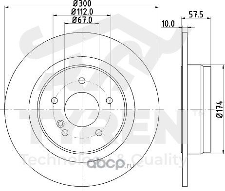 Тормозной диск (Tyren). Артикул TYR1021981