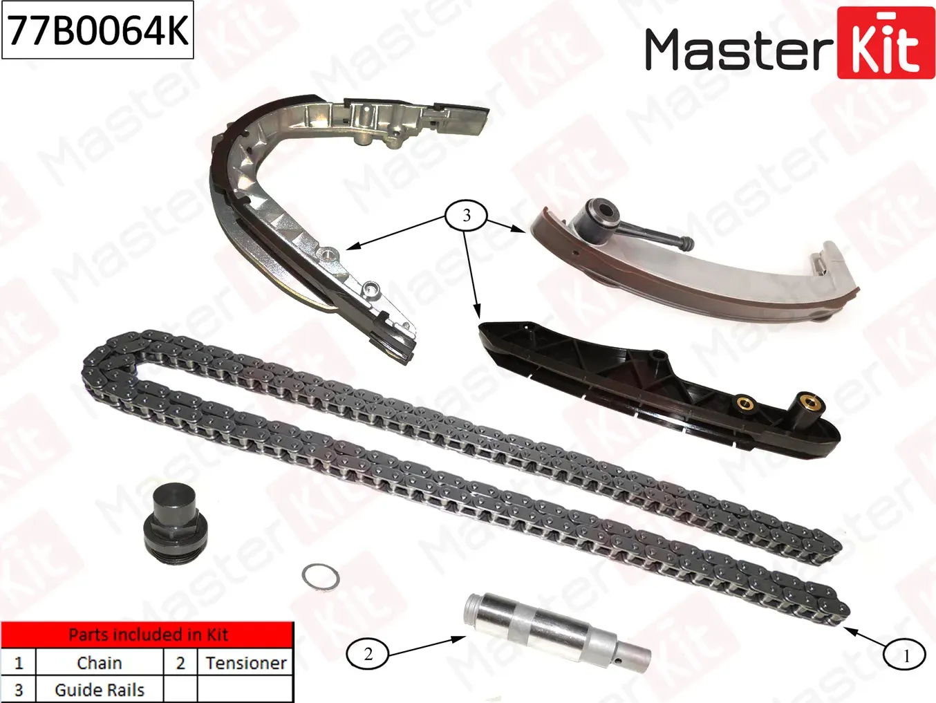 Комплект цепи ГРМ BMW M62 01-05 без звездочек (Master KIT). Артикул 77B0064K