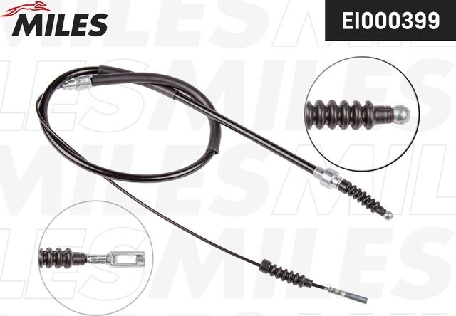 Трос ручника (тросик ручного тормоза) Miles задний правый/левый для Audi 200 II (C3) 1983-1988. Артикул EI000399